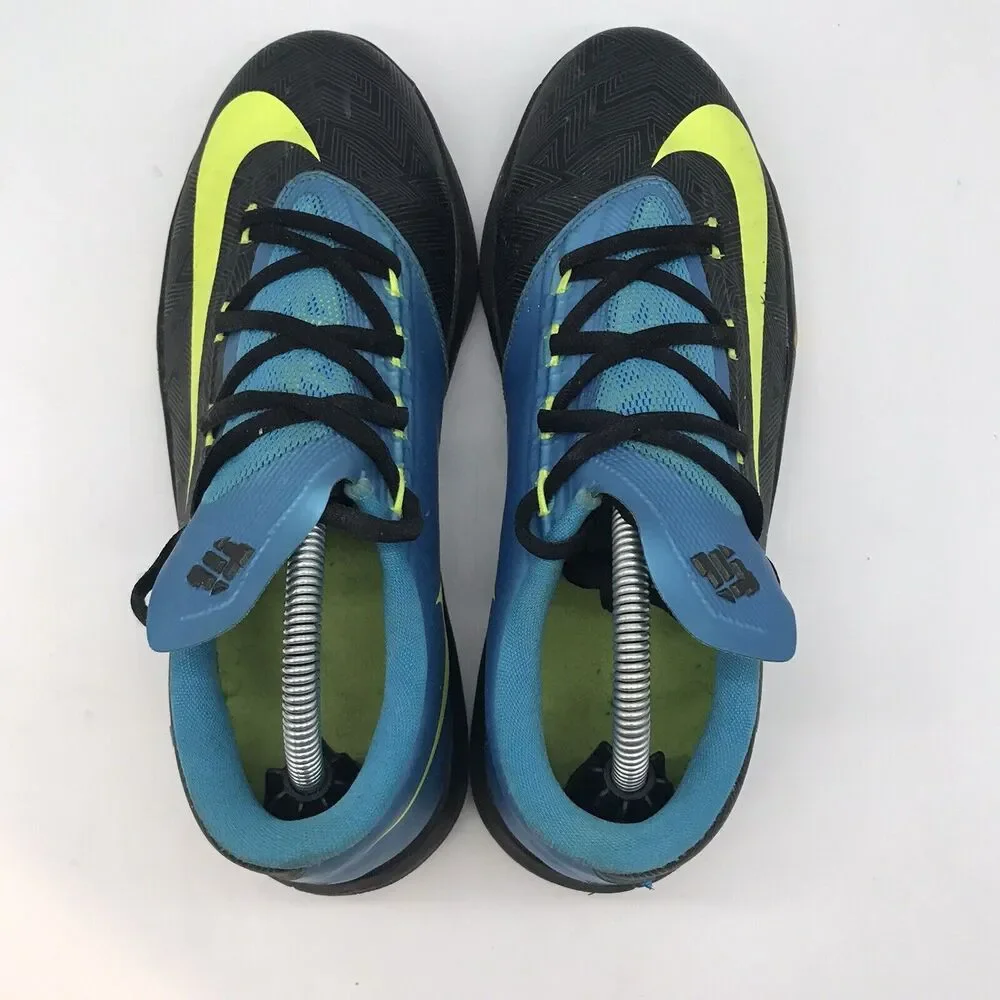 Nike KD VI 6 Athletic Sneakers Youth 5Y Black Volt Blue 599477-006 Kevin Durant